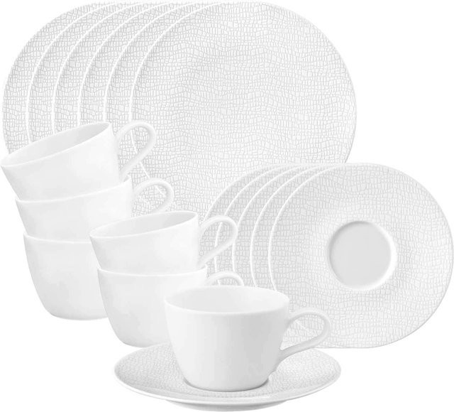 Seltmann Weiden Kaffeeservice Life Fashion aus Porzellan, 18er Set, Weiß - Bild 1