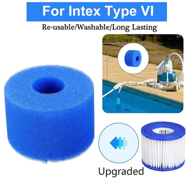 Intex Waschbarer Schwimmbad Filter Schwamm als Wiederverwendbare Schaum Filterpatrone für Typ I, II, VI und D - Bild 4