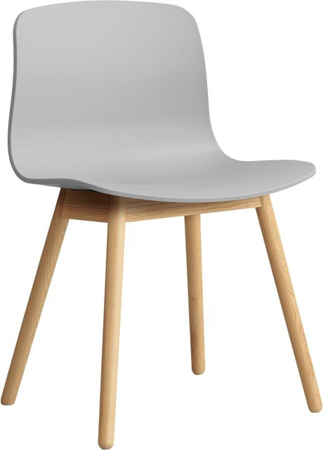 HAY About A Chair AAC 12 Schalenstuhl aus Polypropylen in Grau mit Eichengestell - Bild 1