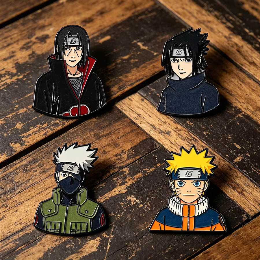 Bandai Anime-Figuren-Emaille-Pins, 4-teiliges Set, Metall, Bunt / Mehrfarbig - Bild 2