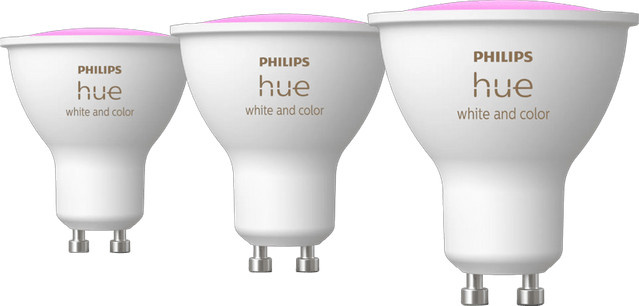 Philips Hue White & Color Ambiance GU10 LED Lampe 3er-Set, dimmbar, Multicolour, 400lm, Weiß - Bild 1