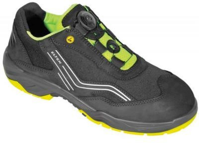Elten Sicherheitshalbschuh Ambition Boa Low ESD S2 aus Nubukleder in Schwarz-Gelb Größe 44 - Bild 3