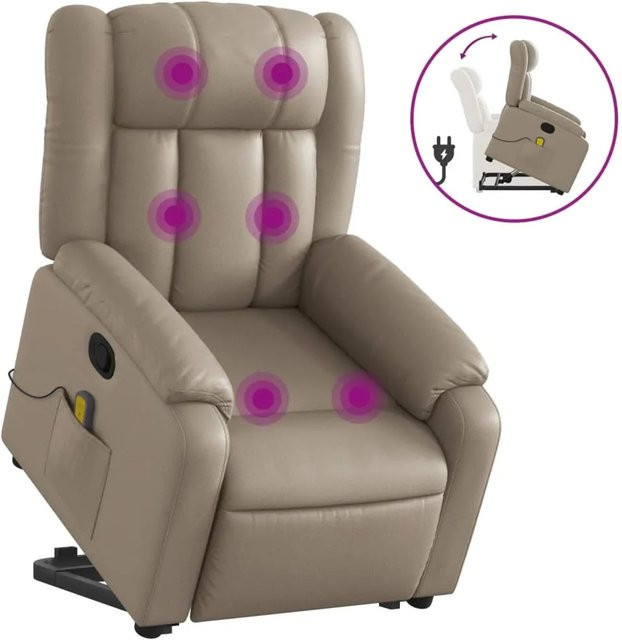 vidaXL Massagesessel mit Aufstehhilfe in Braun aus Kunstleder - Bild 1