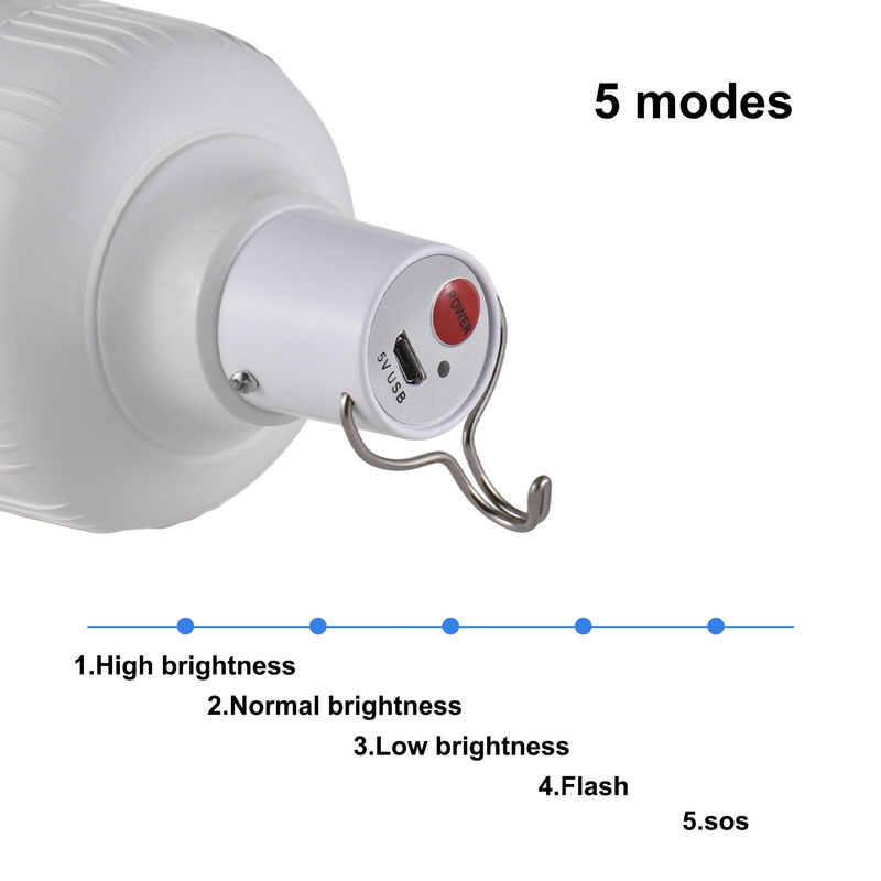 GoolRC 9er Set Wiederaufladbare LED Notfall-Glühbirnen in Warmweiß mit Haken und dimmbarer Helligkeit für Camping und Zelten - Bild 2