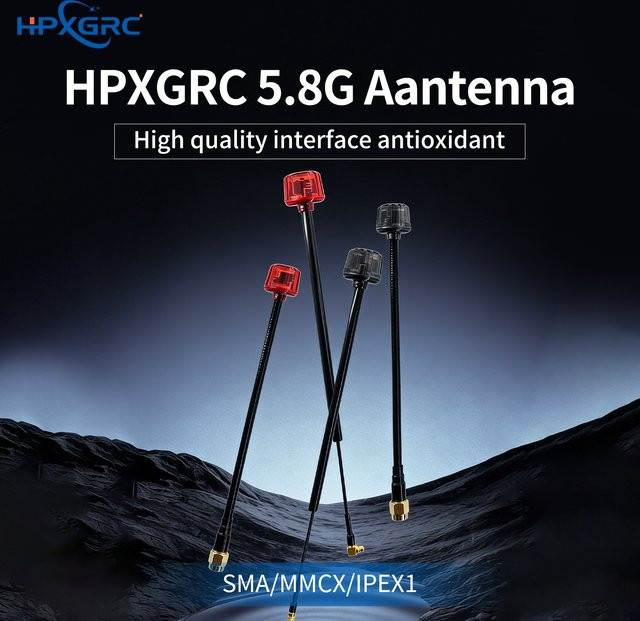HawkSpeed FPV Antenne Lange Version RHCP für 5,2-6GHz RC Quadcopter Drone Freestyle in Grau und Schwarz - Bild 1