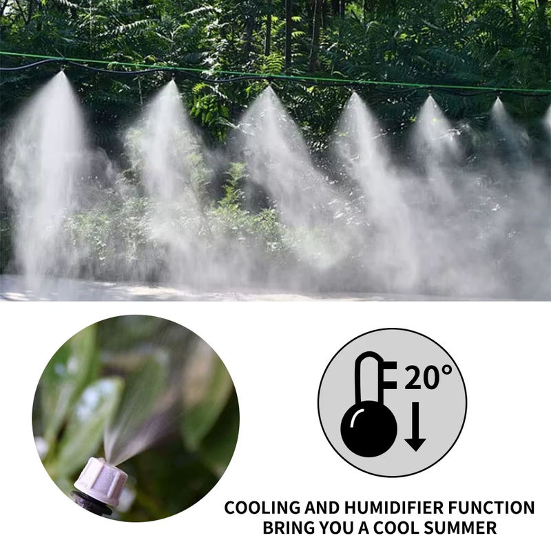 Outdoor Misting Kühlsystem mit Nebel Sprinkler Düsen Set in Schwarz zur Pflanzenbewässerung - Bild 3