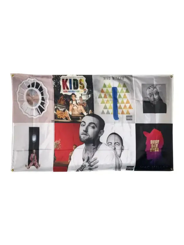 VIKAMA Mac Miller Musik-Album-Collage Wandteppich aus Textil, mehrfarbig, B/H: 60 x 40 cm - Bild 2