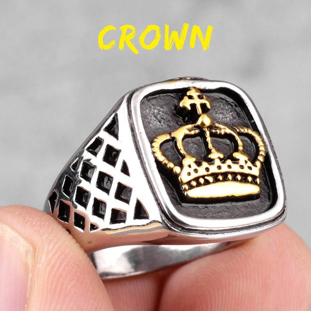 Yiran Jewelry Ring, Edelstahl, Gold Farbe, Herren - Bild 1