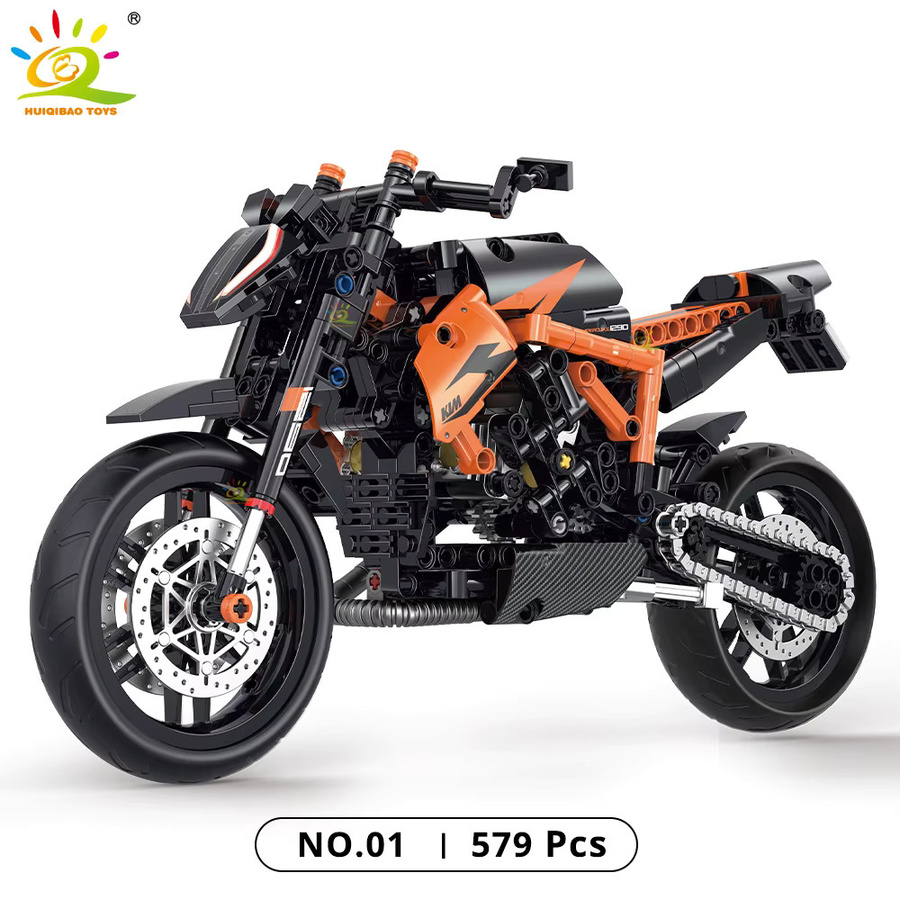 HUIQIBAO Moto City Racer Klassische Motorrad Bausteine, 1:8, ab 8 Jahren - Bild 2