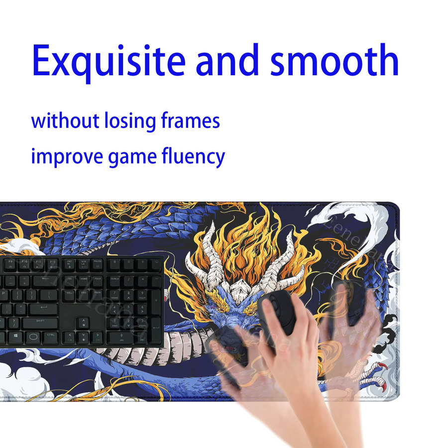 Eenehana Mauspad Dragon Gamer XXL Schreibtischunterlage Multicolor B/T: 90 x 40 cm - Bild 3