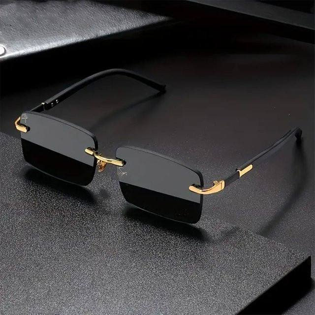 Hindfield Sonnenbrille, randlos, quadratisch, Unisex, schwarz - Bild 1