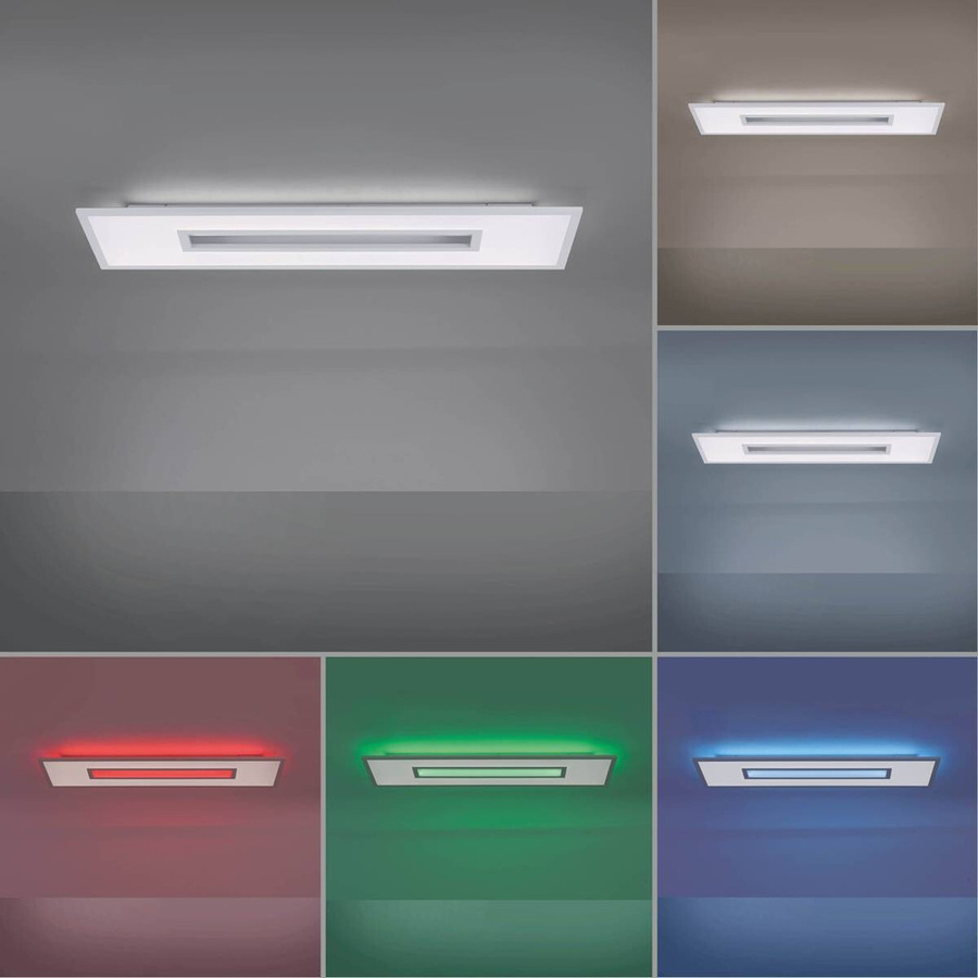 Just Light LED-Deckenleuchte RECESS 11647-16 in Weiß und Grau mit Fernbedienung, B/H/T: 30 x 5 x 100 cm - Bild 2