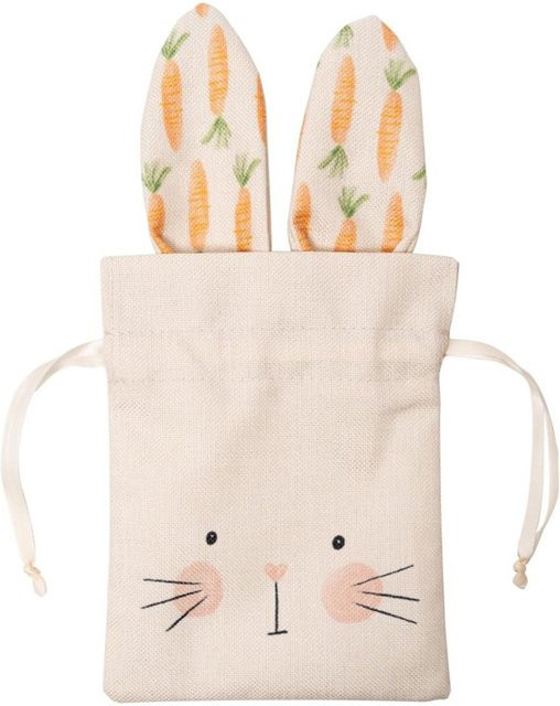 Beaulife Osterhase Geschenktüten mit Kordelzug aus Stoff in Beige für Kinder - Bild 1