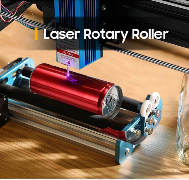 Dobtian Lasergravurwalze für zylindrische Objekte in Blau mit 360 Grad rotierender Gravurachse und 5 Winkeleinstellungen für einen Gravurdurchmesser von 20 bis 80 mm - Bild 1