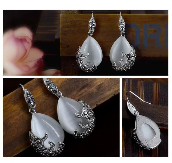 YAAMELI Schmuckset 925 Silber, Opal, Damen, Vintage - Bild 3