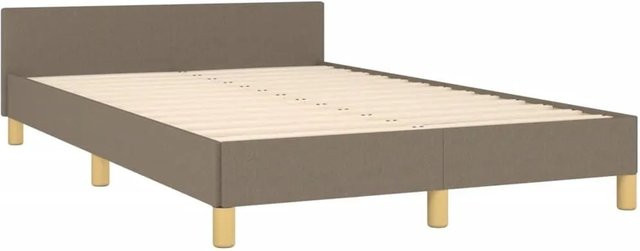 vidaXL Bettgestell mit Stoffbezug in Taupe/Beige, B/T: 126 x 193 cm - Bild 1