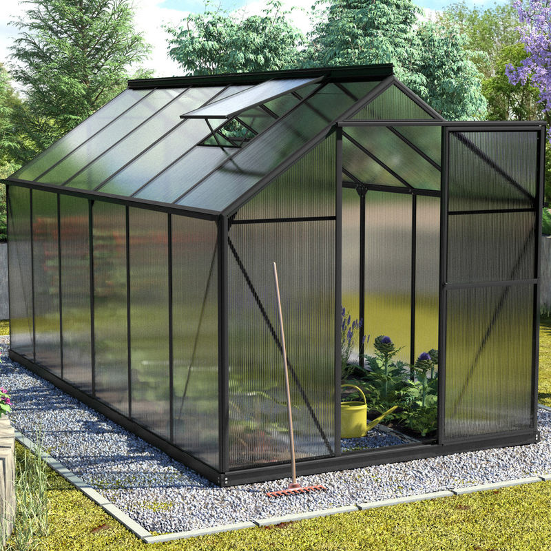 Vitavia Gewächshaus Triton 7500 Schwarz 7,5 m² inkl. Stahlfundament und 4 mm HKP-Platten - Bild 3