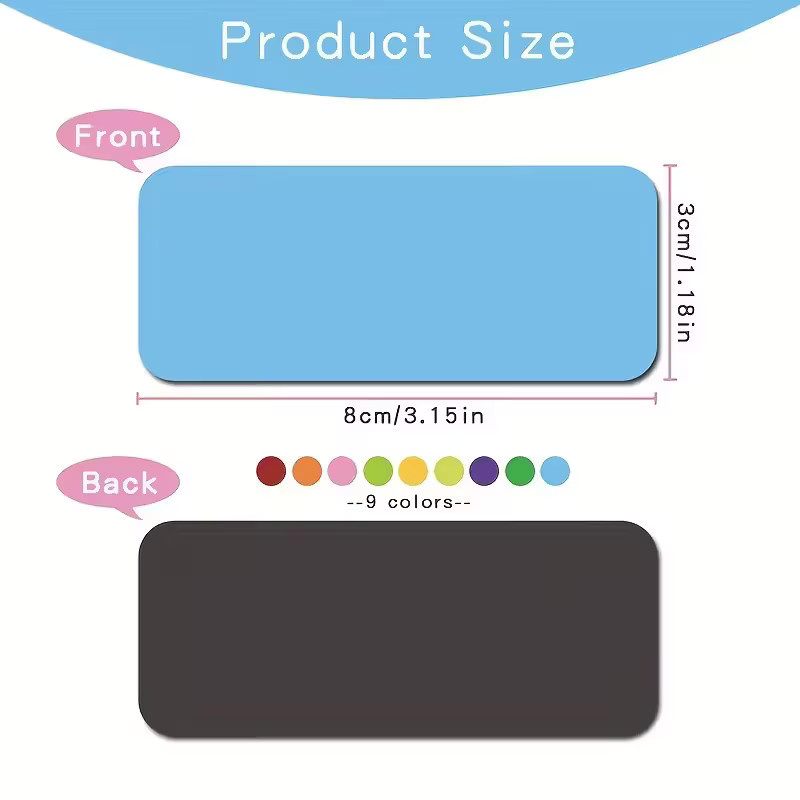 15 Stück beschreibbare magnetische Etiketten in Multicolor, wasserdichte Whiteboard-Magnetetiketten für Kühlschrank, Büro und Regale, Breite: 3,05 cm, Höhe: 8,13 cm - Bild 5