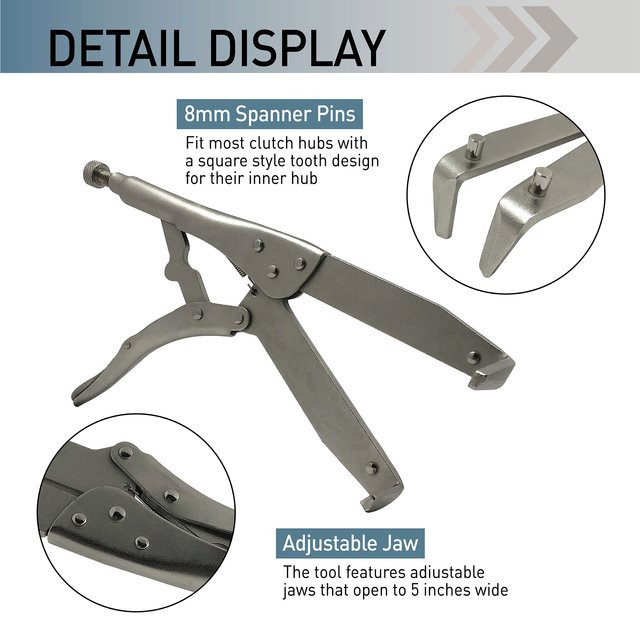 Tusk Clutch Holding Tool Verstellbarer Universal-Schraubenschlüssel für Kupplungsnabe Variator und Schwungrad in Silber - Bild 1
