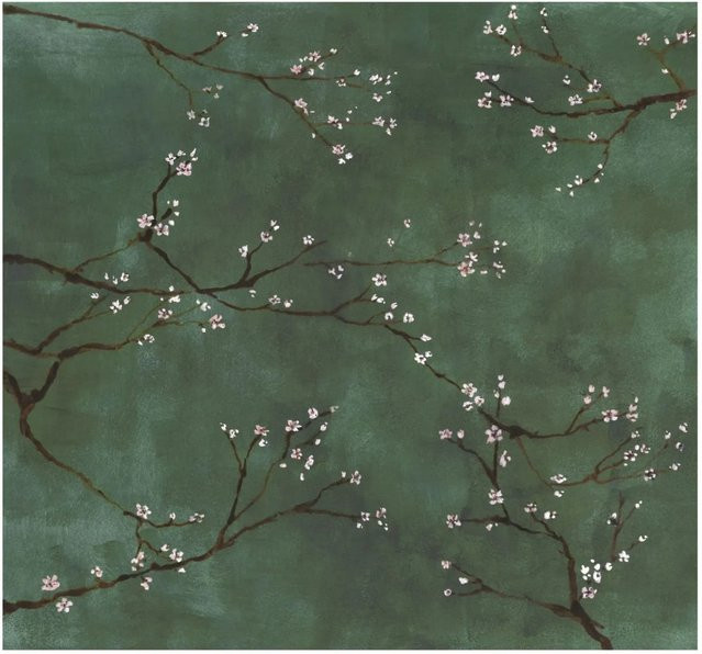 Art for the Home Fototapete Kirschblüten Grün Vlies B x H: 280 x 300 cm - Bild 1