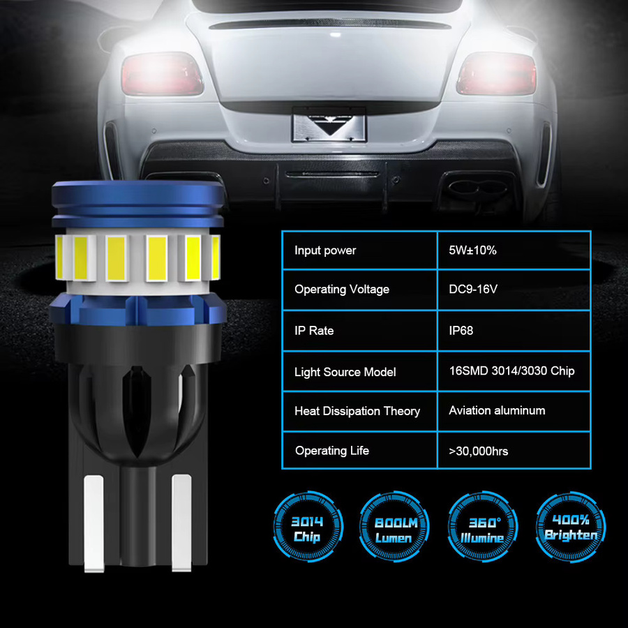 AENVTOL Canbus T10 W5W LED Auto-Zubehör für Parkplatz, Kennzeichen und Bremsleuchte - Bild 2