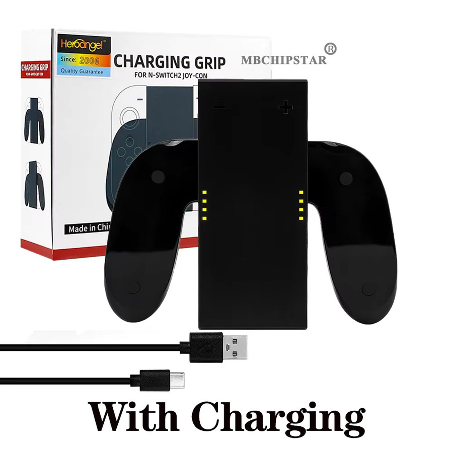 MBCHIPSTAR Joy-con Lade Grip Halterung für Nintendo Switch, Tragbarer Controller Grip mit Dual-Ladefunktion, Schwarz - Bild 3