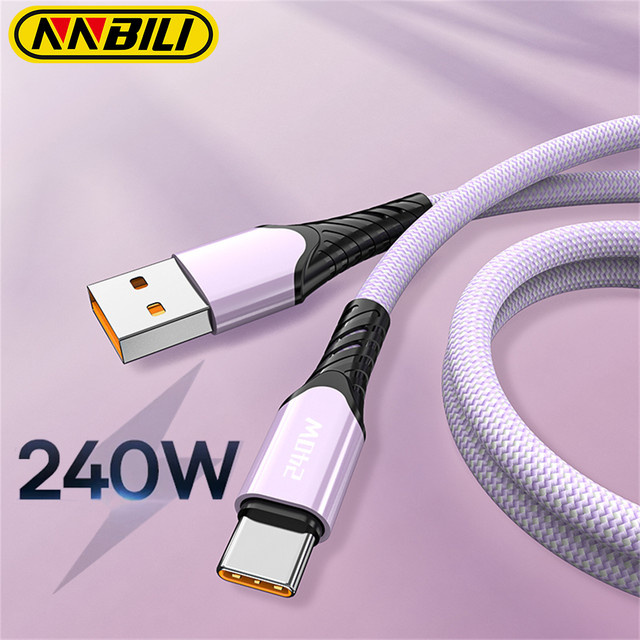 Nnbili USB-A auf USB-C Schnellladekabel mit 240W Leistung für MacBook, Samsung S22 und Xiaomi - Bild 1
