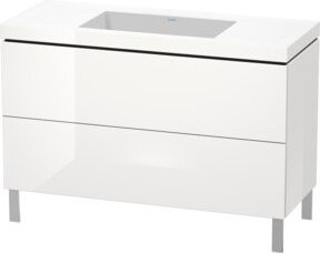 Duravit Waschtischunterschrank L-Cube c-bonded in Weiß Hochglanz mit 2 Auszügen, Breite: 120 cm, Tiefe: 48 cm, Höhe: 69,8 cm - Bild 1