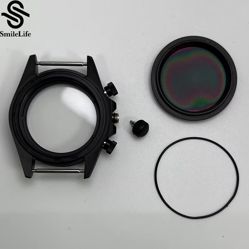 SmileLife Uhrengehäuse, 39 mm, mattschwarz, Keramiklünette, Saphirglas, VK63-Quarzwerk, Uhrenzubehör - Bild 5