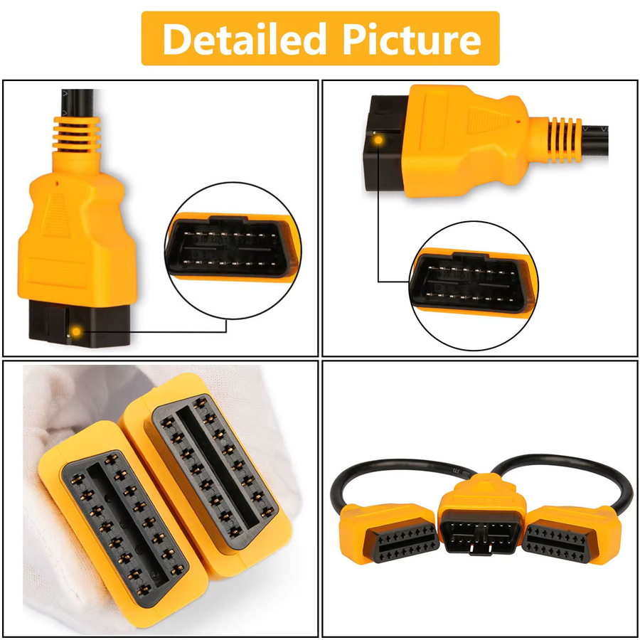 16-poliges OBD2-Verlängerungskabel und Splitter als 1 auf 2 Konverter und Multifunktions-Adapterkabel für dein Auto - Bild 2