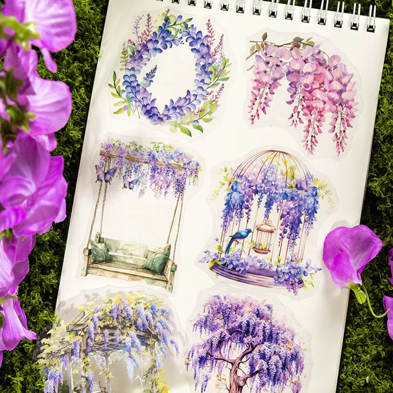 Mr. Paper Plant Wisteria Dream Aufkleber Set aus PET in Multicolour für Buchdekoration und Handbuch - Bild 2