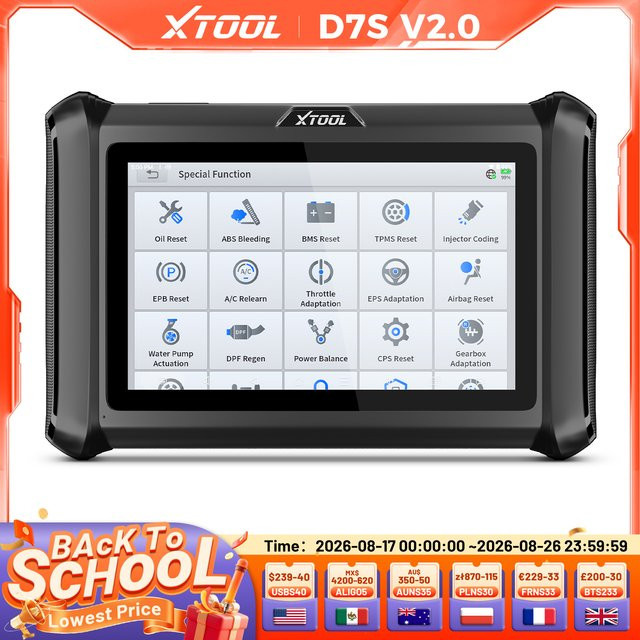 XTOOL D7S V2.0 OBD2 Scanner mit ECU-Codierung und bidirektionalem Kfz-Werkzeug, Schlüsselprogrammierer mit 39+ Resets, CANFD und DOIP, Schwarz - Bild 1