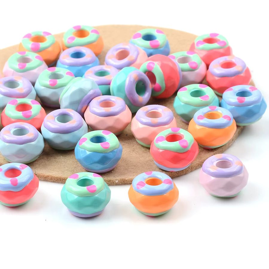NASSBORO Donut-Perlen, handbemalt, 10 Stück - Bild 2