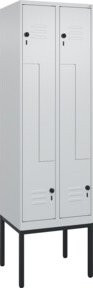 C+P Z-Spind Classic PLUS Spind mit 4 Fächern, Gestell in Grau, mit Sicherheits-Drehriegelverschluss und Garderobenstange, H x B x T: 212 x 60 x 50 cm - Bild 1