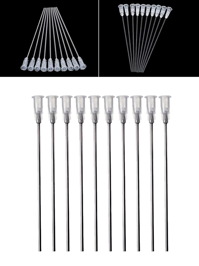 KingHui 10er Set Abgabenadeln aus Edelstahl in Weiß für Kleben und Füllung, 14G-27G, Länge: 117 mm - Bild 4
