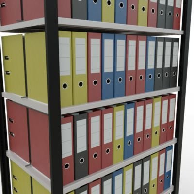 Schulte Lagertechnik Büro-Steckregal MultiPlus150 Grundregal mit 7 Fachböden und Mittelanschlag, Schwarz/Lichtgrau, B: 100 cm, T: 60 cm, H: 230 cm - Bild 2