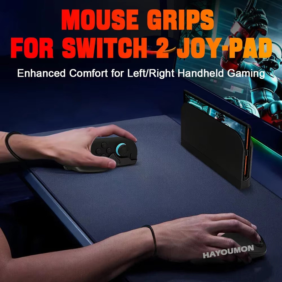 Hayoumon Gaming-Maus für Nintendo Switch, ergonomisches Set mit rutschfestem Handgelenkband, Schwarz - Bild 5