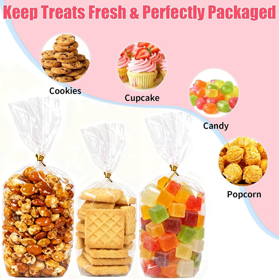 Transparente Zellophan-Verpackungsbeutel für Geschenke, Süßigkeiten und Bäckereiprodukte - Bild 1