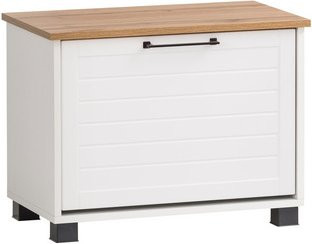Schildmeyer Schuhbank Jelda in Weiß mit Eiche Landhaus Holzstruktur, B/H/T: 62 x 47,2 x 34,1 cm - Bild 1