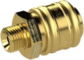 Riegler Schnellverschlusskupplung NW 7,2 beidseitig absperrend G 3/8 AG aus Messing in Gold - Bild 1