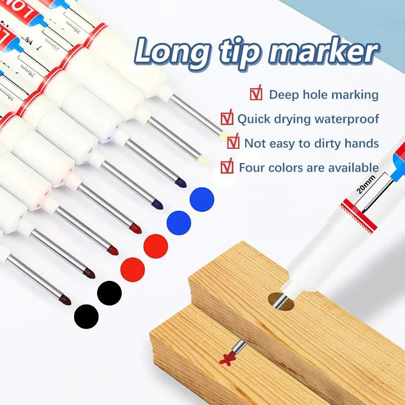 Mehrfarbiger Permanent Marker mit langer Spitze für Metall und Holz, wasserfest, 4 Farben - Bild 2