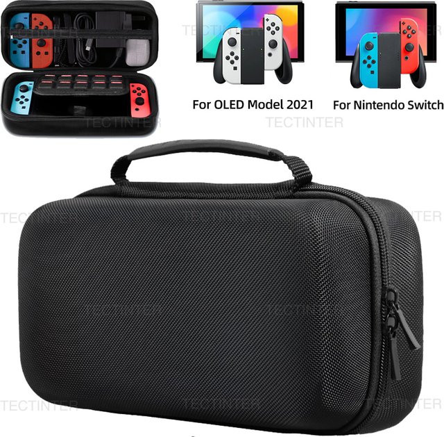 TECTINTER Aufbewahrungstasche für Nintendo Switch OLED und Switch 1 in Schwarz - Bild 1