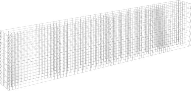vidaXL Gabionen-Hochbeet aus verzinktem Stahl in Silber, B/T/H: 360 x 30 x 90 cm - Bild 1