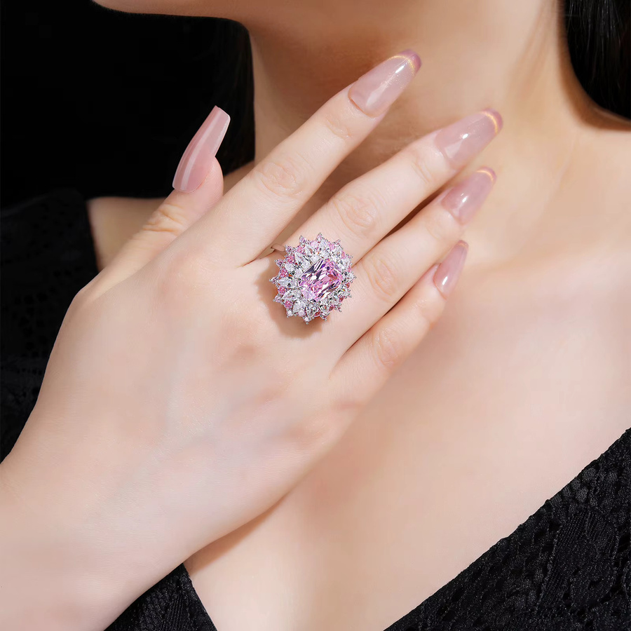 MUSHAN Ringe, 925 Silber, Rosa Diamanten, Zirkonia, Damen - Bild 2
