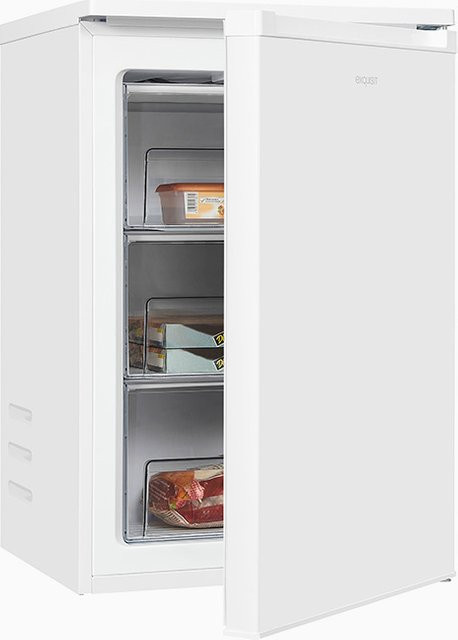 Exquisit Gefrierschrank GS80-070E in Weiss, Standgerät mit Super Frost Funktion und umkehrbarer Tür - Bild 1