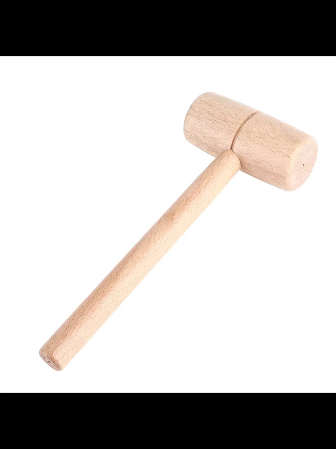 MESTEK Rundkopf Holzhammer aus Buchenholz in Braun für die Holzbearbeitung - Bild 2