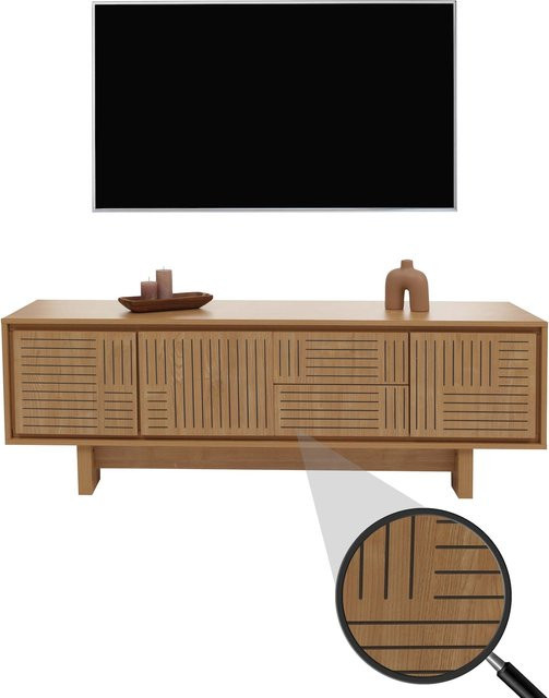 MCW TV-Rack O34 Lowboard in Ulme Natur mit Melamin-Oberfläche, B/T/H: 150 x 51,5 x 39,5 cm - Bild 1