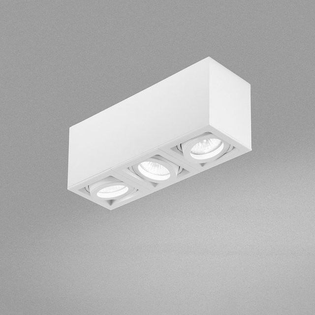 DLS Lighting Light Box 3 Deckenstrahler in Weiß aus Aluminium mit verstellbaren GU10 Leuchtmitteln - Bild 1