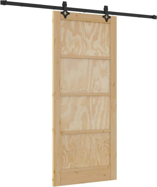 vidaXL Schiebetür ORKDAL aus massivem Kiefernholz in Natur Braun, B: 86 cm, H: 198,5 cm - Bild 1