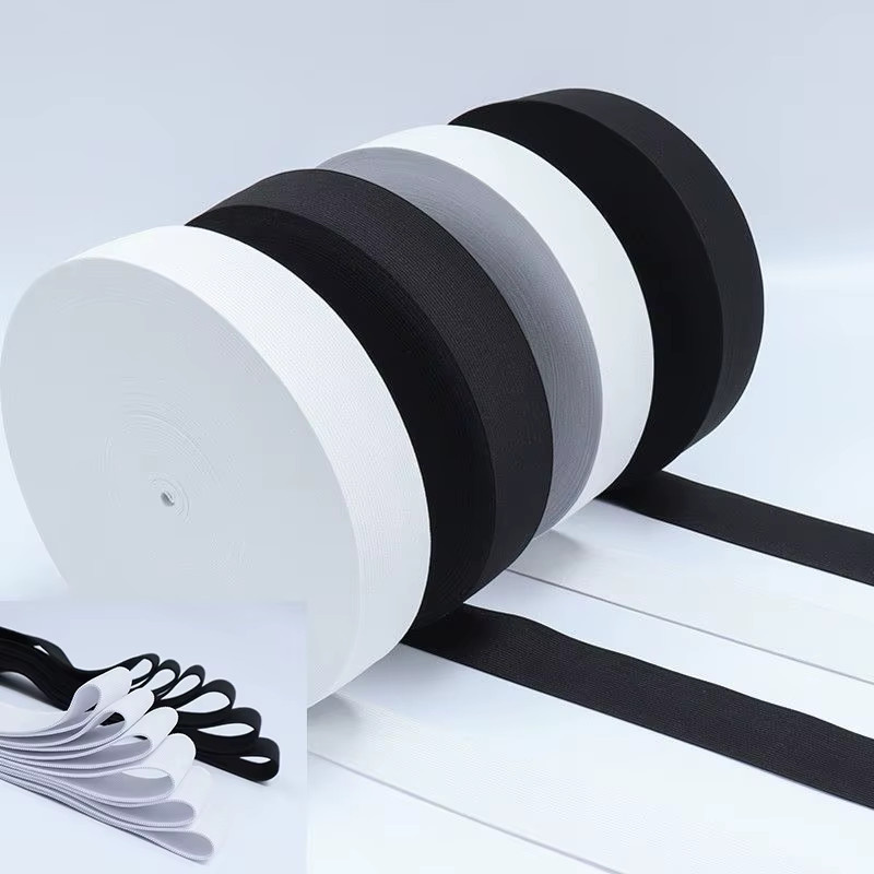 Hochelastisches flaches Gummiband für Bekleidungszubehör in Schwarz oder Weiß - Bild 2